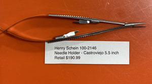 Henry Schein Castroviejo Needle Holder 5.5” #100-2146 - HUBdental.com