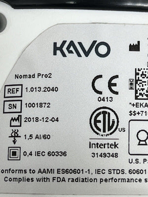 KaVo Aribex Nomad Pro 2 2018 Handheld Dental Intraoral X-Ray Only 2249 Exposures - HUBdental.com