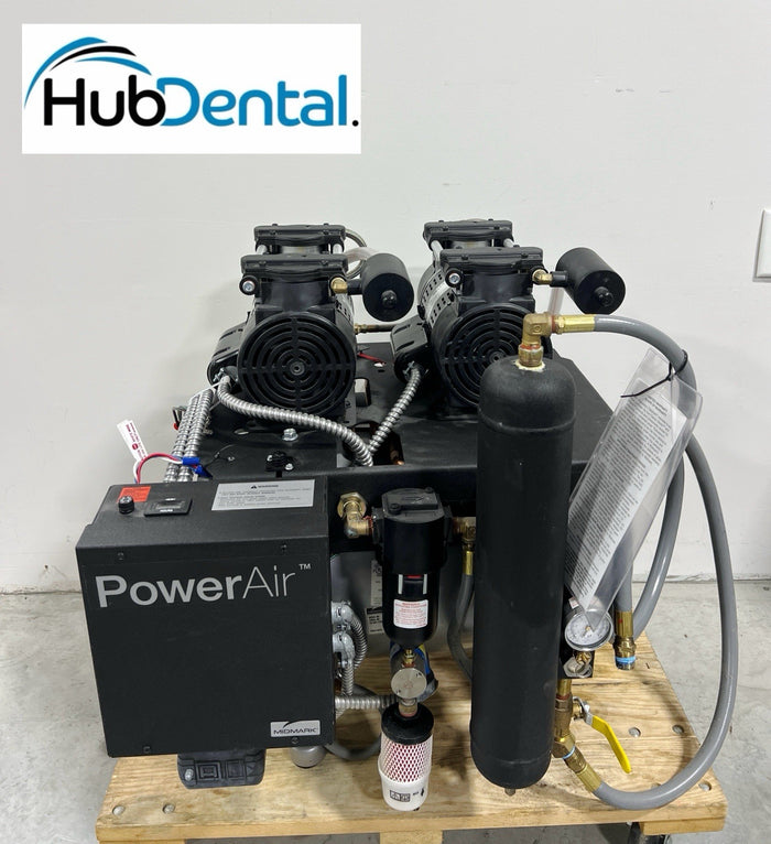 Midmark PowerAir P22 Oil-Less Dental Air Compressor 3 Users. Used only 327 hours