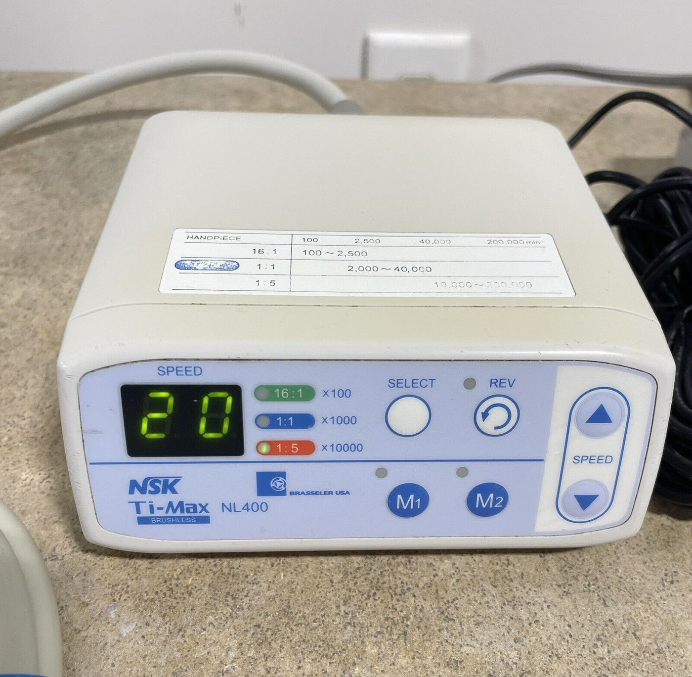 NSK TiMax Nl400U Brasseler Brushless Electric Handpiece System