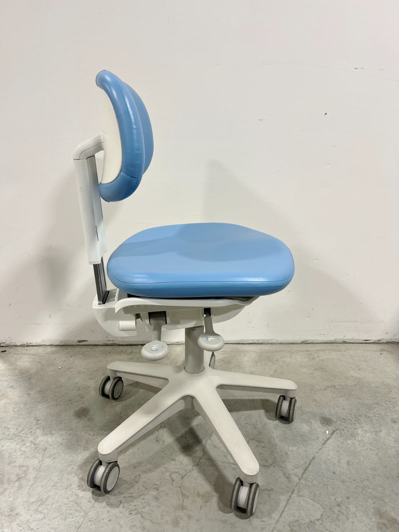 Adec 521 Doctors Stool S/n A12199. NEW Ultra Leather Upholstery Lt Blu ...