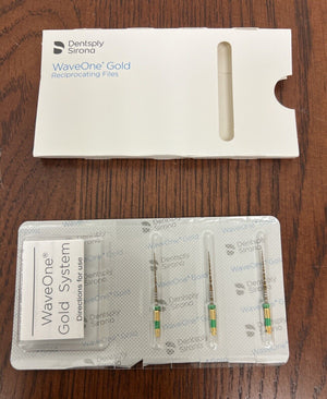 Dentsply Sirona Dental WaveOne Gold 25mm Medium Green Endodontic Files 3/pkg - HUBdental.com