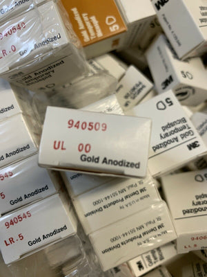 3M ESPE Gold Anodized Temporary Bicuspid (5 crowns per Box) Lot of 127 Boxes - HUBdental.com