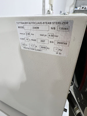 Tuttnauer 2340M  Autoclave Sterilizer S/n 2609569 ***Clean - HUBdental.com