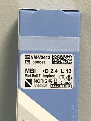 Dental Implant Noris Medical Mini Ball Ti MBI D 2.4 L 13 #NM-V2413 - HUBdental.com